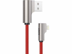 CB-AL01 Red OEM nylonowy kábel USB - Lightning | 2m | wtyki 90 stopni | certyfikat MFi