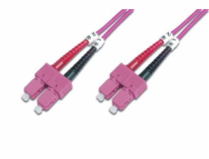 DIGITUS Fiber Optic Patch Cord, SC to SC, Multimode OM4 - 50/125 µ, Duplex, color RAL4003 Length 2m