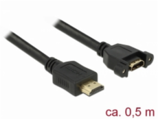 Delock Kabel HDMI-A samec > HDMI-A samice montážní panel 4K 30 Hz 0,5 m