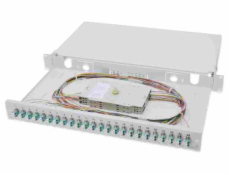 Digitus Fiber Optic Sliding Splice Box, 1U, Equipped 24x LC duplex, incl. M 25 Screw, Splice Cassette OM3 Color Pigtails, Adapter