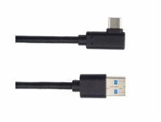 PREMIUMCORD Kabel USB typ C/M zahnutý konektor 90° - USB 3.0 A/M, 50cm