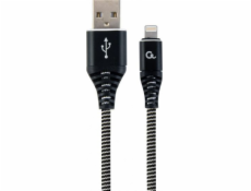 GEMBIRD Kabel CABLEXPERT USB 2.0 AM na Type-C kabel (AM/CM), 1m, opletený, černo-bílý, blister, PREMIUM QUALITY