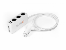 Technaxx nabíječka do auta, 4x USB port (2x 1A, 2x 2,4A), 3x zásuvka 12 V