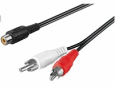 PremiumCord Kabel 1x CINCH female - 2x CINCH male 20cm