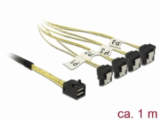 Delock Kabel Mini SAS HD SFF-8643 > 4 x SATA 7 pin samice 90° pravoúhlý 1 m