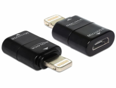 Delock adaptér IPhone 8pin samec > USB Micro-B 5pin samice, černý