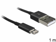 Delock USB datový a napájecí kabel pro iPhone 5, Lightning, černý, 1m