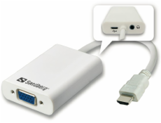 SANDBERG 508-77 Sandberg adaptér HDMI > VGA + Audio konvertor, bílý