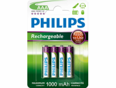 Philips dobíjecí baterie AAA 1000mAh, NiMH - 4ks