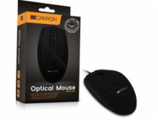 CANYON CMS1 drátová USB myš s 3 tlačítky, 1000 dpi, černá