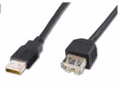 PremiumCord USB 2.0 kabel prodlužovací, A-A, 3m černá