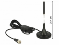 Delock DAB+ Antenna F Plug 21 dB active omnidirectional with magnetical stand fix black