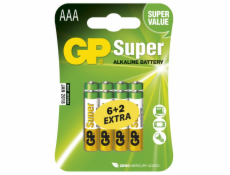 GP alkalická baterie 1,5V AAA (LR03) Super 8ks blistr (6+2ks ZDARMA)