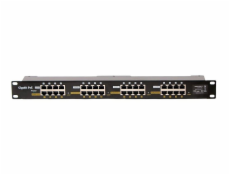 Patch panel POE Gigabit cat.5e 16p 1U Black stíněný, 19  rack