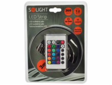 Solight LED světelný pás, RGB, 3m, sada s 12V adaptérem a dálk. ovladačem, 7,2W/m, IP20 - WM55