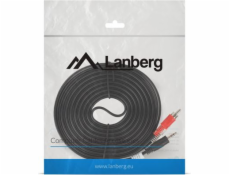 Lanberg Jack 3,5mm - RCA (Cinch) x2 kabel 5m černý (CA-MJRC-10CC-0050-BK)