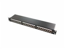 LOGILINK NP0061 LOGILINK- Patch Panel 19 Cat.6A STP 24-portový, stíněný černý