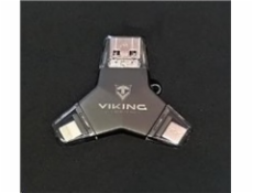 VIKING USB FLASH DISK 3.0 4v1 128GB, S KONCOVKOU APPLE LIGHTNING, USB-C, MICRO USB, USB3.0, černá