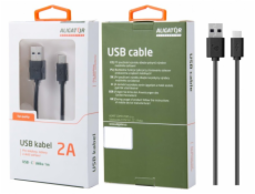 Datový kabel , USB-C, 2A, 1m, prodloužený konektor 9mm, černý, OUTDOOR