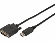 Digitus DisplayPort adapter cable, DP - DVI (24+1) M/M, 2.0m, w/interlock, DP 1.1a compatible, CE, bl