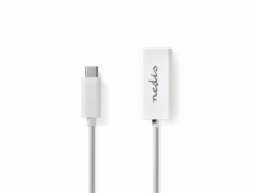 Nedis CCGB64950WT02 - Kabel Adaptéru USB Typ-C | Typ-C Zástrčka - RJ45 (8P8C) Zásuvka | 0,2 m | Bílá barva