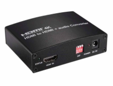 PremiumCord HDMI 4K Audio extractor s oddělením audia na stereo jack, SPDIF Toslink, RCA