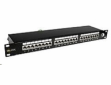 Solarix Patch panel 24 x RJ45 CAT6 STP černý 1U SX24-6-STP-BK