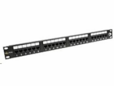 Solarix Patch panel  24 x RJ45 CAT6 UTP 350 MHz černý 1U