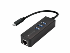 TECHLY 105810 Techly USB-C 3.1 to Gigabit Ethernet RJ45 network adapter w/ 3 port USB 3.0 hub