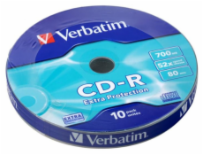 VERBATIM CD-R80 700MB/ 52x/ WRAP EXTRA PROTECTION/ 10pack/ bulk box