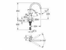 Grohe Eurosmart Cosmopolitan Single-Lever Sink Mixer, 1/2