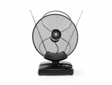 Nedis ANIR2503BK700 - Pokojová HDTV Anténa | 0–25 km | Zesílení 30–36 dB | FM/VHF/UHF | Černá