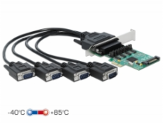 Delock PCI Express Karta na 4 x Sériový RS-232 se zdrojem napětí