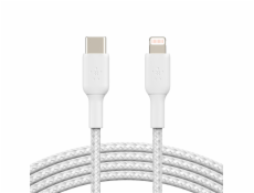 Pletený USB-C Lightning kabel 2m bílý