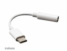 AKASA adaptér USB Type-C na 3.5 mm headphone jack adapter, 10cm, bílá