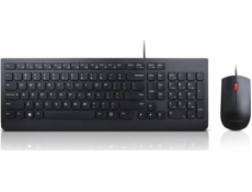 LENOVO klávesnica Essential Wired USB Keyboard + Mouse Set - USB, US EURO, čierna