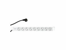 Napájecí panel PDU 19 , 9x ČSN, 1U, kabel 2 m