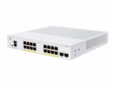 Cisco CBS350-16P-2G-EU 16-port GE Managed Switch, 16x GbE RJ-45, 2x 1G SFP, PoE+ 120W