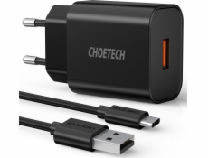 Q5003 Black Ładowarka sieciowa 1xUSB Quick Charge 3.0 3A 18W