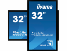 32  iiyama TF3239MSC-B1AG: AMVA, FullHD, capacitive, 12P, 500cd/m2, VGA, HDMI, DP, 24/7, IP54, černý