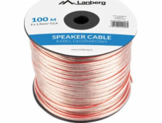 Lanberg reproduktorový kabel 2x1,5mm2 100m transparentní