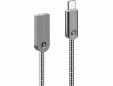 Kábel USB Somostel USB-A - USB-C 1 m Srebrny (BJ01)