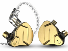 KZ Acoustics ZSN Pro X with microphone. Gold in-ear earphones 3 5mm