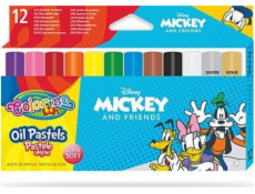 Patio Trojuholníkové olejové pastely 12 farieb Colorino Kids Mickey