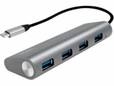 USB HUB LogiLink USB-C 3.1, 4portový, hliníkový kryt