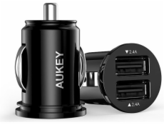 AUKEY auto nabíjecka 24W cerná 2-port USB-type A CC-S1