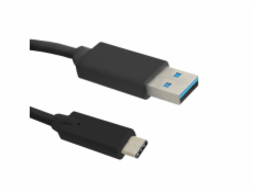 Kabel USB Qoltec USB-A - USB-C 0.25 m Czarny (50420)