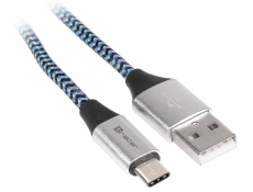 Kábel USB Tracer USB-A - USB-C 1 m Niebieski (TRAKBK46266)