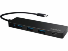 USB HUB LogiLink USB-C 3.1, 4portový, Ultra Slim, černý