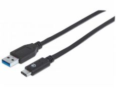 Kábel USB Manhattan USB-A - USB-C 1 m Czarny (353373)